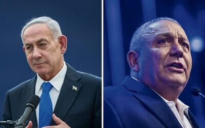 Israel Prime Minister Benjamin Netanyahu (left) and closest challenger, Yashar leader Gadi Eisenkot (right).
Photos: Chaim Goldberg/FLASH90
