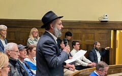 Rabbi Revue Cooper from Chabad of Malvern, addressing the Stonnington Council before the vote. photo: Facebook