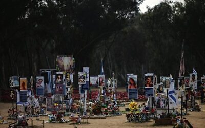 The memorial at the Nova rave site in Re'im. Photo: Chaim Goldberg/Flash90