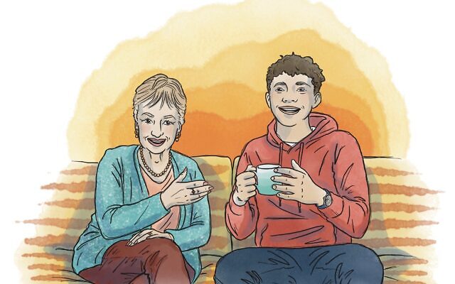 An illustration of Eva and Gabriel today. Illustrated by Giovanna Papallo