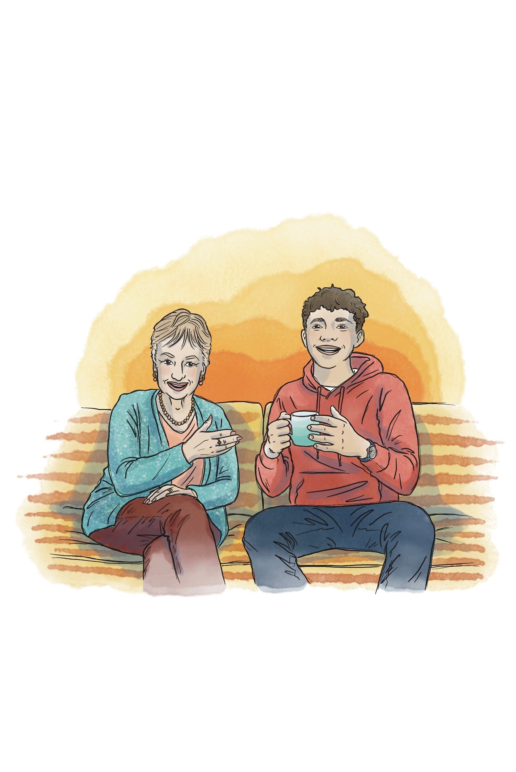 An illustration of Eva and Gabriel today. Illustrated by Giovanna Papallo An illustration of Eva and Gabriel today. Illustrated by Giovanna Papallo