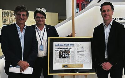 From left: Kevin Sumption (2nd from left) with Greg Shand and NSW Premier Chris Minns.