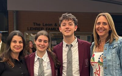 From left: Katie and Madison Narunsky, Declan and Janice Christie.