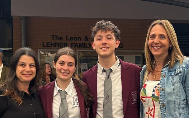 From left: Katie and Madison Narunsky, Declan and Janice Christie.