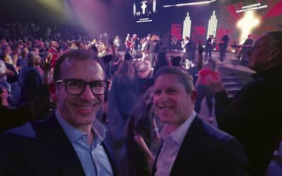 JBD secretary Jeremy Levy and president Greg Joffe at Hillsong Church. Photo: Supplied