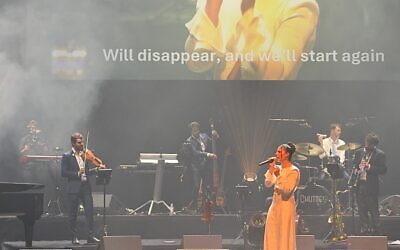 Daniella Gilboa performing at Shir's Unbreakable concert in Sydney.