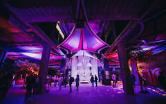 Visitors walk through the Nova Exhibition in Los Angeles, where immersive installations recreate the site of the 7 October massacre. Photo: Nova Exhibition
