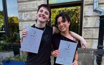 Recipient of the Doris and David Burstin Scholarship in 2026, Layla Carmeli-Wolski (right), with Mia Borowitz.  Photo: Supplied
