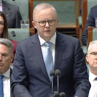 Anthony Albanese marks three years since October 7 in parliament on Monday, October 12, 2026.
