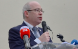 Israeli Ambassador Hillel Newman addresses the commemoration.
