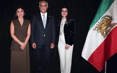From left: Yasmine Pahlavi, Reza Pahlavi, Bibi Soleimani. Photo: Supplied