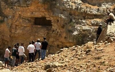 Settler youth at the wadi.