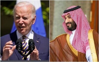 الرئيس الأمريكي جو بايدن وولي العهد السعودي الأمير محمد بن سلمان. (مركبة / AP)
