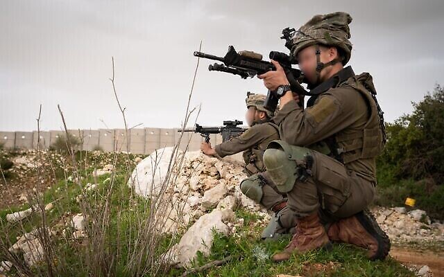 جنود اسرائيليون على الحدود اللبنانية، 13 مارس، 2023. (Israel Defense Forces)