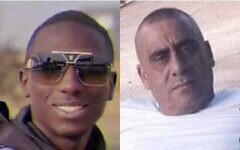 من اليسار إلى اليمين: بشار أبو زغيلة (18 عاما)، الذي قُتل بالرصاص في رهط في 24 سبتمبر 2023، وإدموند ديبي، في الخمسينيات من عمره، الذي قُتل بالرصاص في حيفا في 23 سبتمبر 2023. (Courtesy)