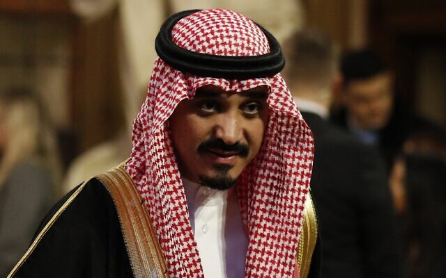 السفير السعودي لدى المملكة المتحدة خالد بن بندر بن سلطان آل سعود في مجلسي البرلمان في لندن، 19 ديسمبر 2019. (Adrian DENNIS / POOL / AFP)