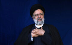 أرشيف: الرئيس الإيراني إبراهيم رئيسي في مدينة كرمان، إيران، 5 يناير، 2024 (AP Photo/Vahid Salemi، File)