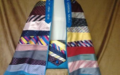 This bar mitzvah tallit is made from a grandfather’s neckties.