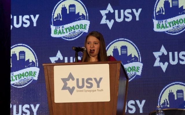 Hailee Grey delivers her outgoing presidential address to over 700 hundred USY teens on Dec. 28 2016 in Baltimore.