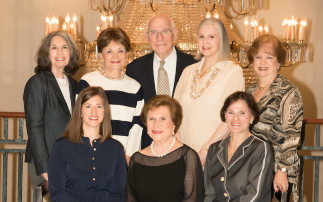 Preparing for Hadassah Greater Atlanta’s gala centennial celebration Oct. 30 are (back row from left) Phyllis M. Cohen, Lois Blonder, Larry Frank, Martha Jo Katz and Linda Hakerem and (front row from left) Ren
