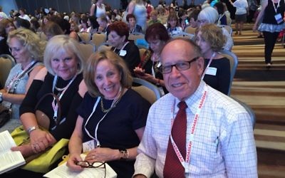 Hadassah Greater Atlanta lifetime members Linda Rosh and Susan and Butch Frumin attend the opening plenary of the National Convention on Monday night, July 25. 