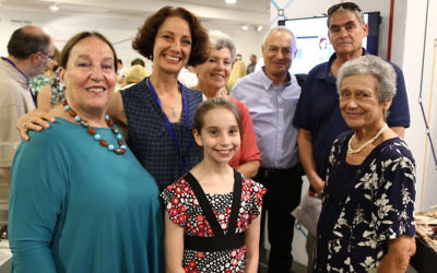 Shula Bahat (left), the CEO of Beit Hatfutsot of America, joins Adina and Noa Rudisch at the “My Family Story” award ceremony in Tel Aviv in early June.