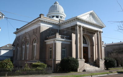 Temple B’nai Israel’s current building was erected in 1905 after a fire destroyed the previous facility on the same spot in the heart of Natchez, Miss. 