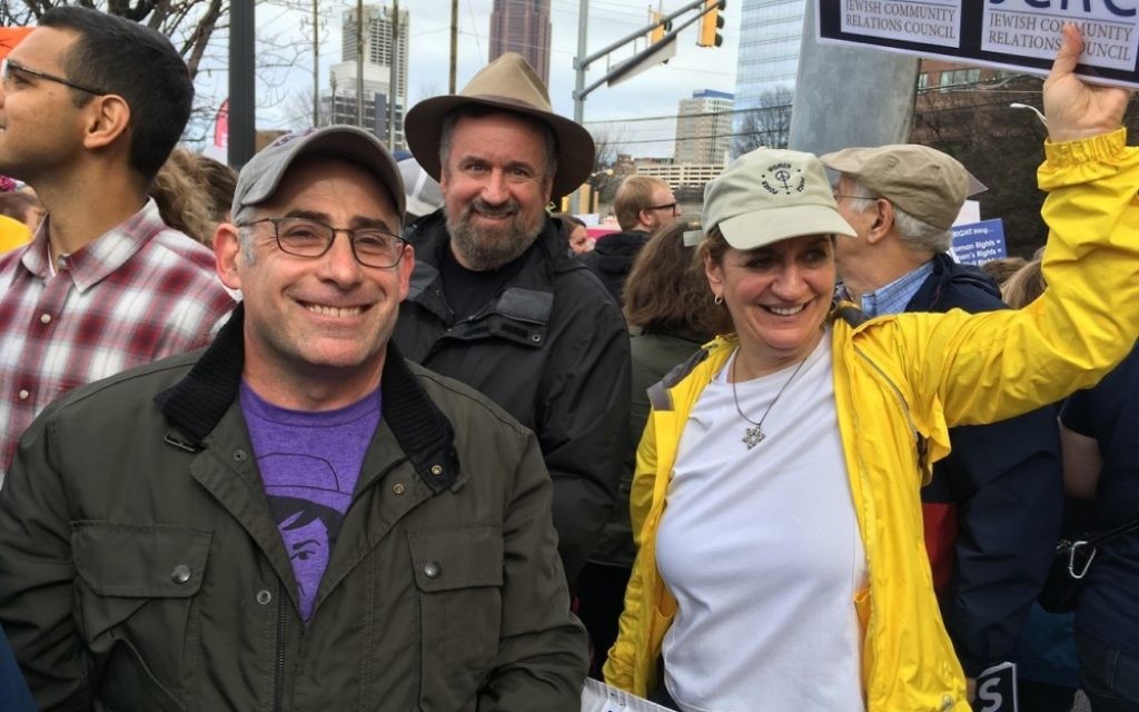 Rabbi Joshua Lesser, shown during the Women's March in January 2017, provided a Jewish voice at an interfaith religious service in Newnan on April 21.