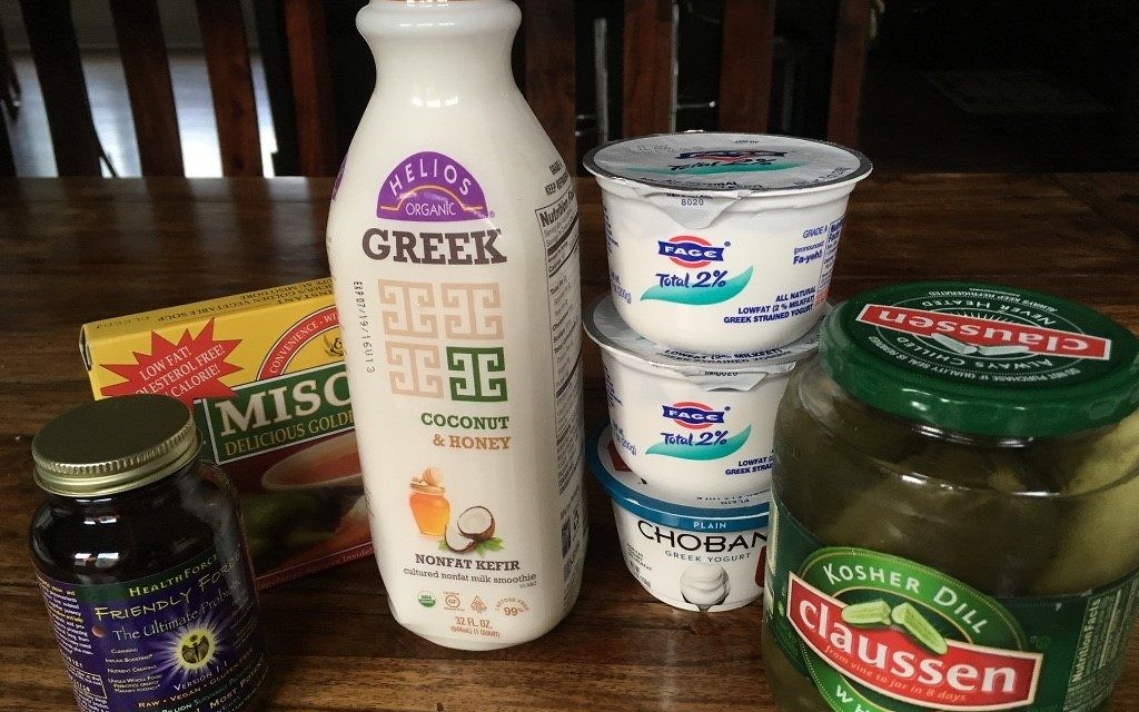 Probiotics are available in supplement form and in foods such as miso, kefir, yogurt and pickles. (Photo by Leah R. Harrison)