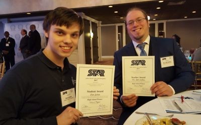 AJA’s Dan Jutan and Bill Shillito attend the PAGE luncheon for STAR students and teachers.