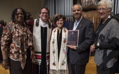 Photos by Heidi Morton. Rabbis Brad Levenberg and Ellen Nemhauser are the fifth and sixth rabbis inducted into the Board of Preachers since 2009.