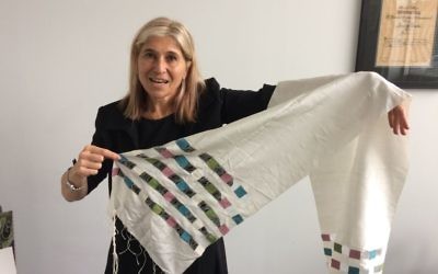 Rabbi Analia Bortz crafted this tallit with silk she brought home from Laos.