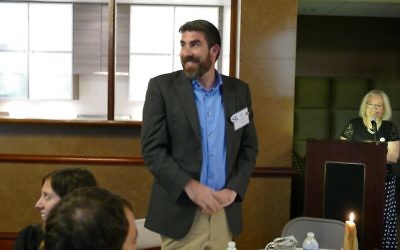 Hillels of Georgia Executive Director Russ Shulkes is recognized for his efforts to support pro-Israel students on campus in May 2017.