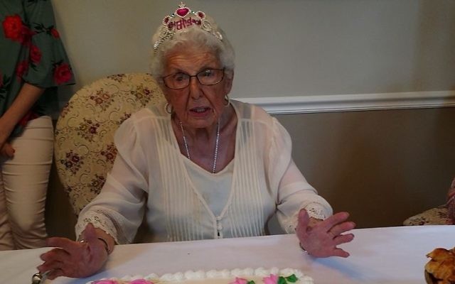 Sylvia Stroger celebrates her 95th birthday at a party in June.