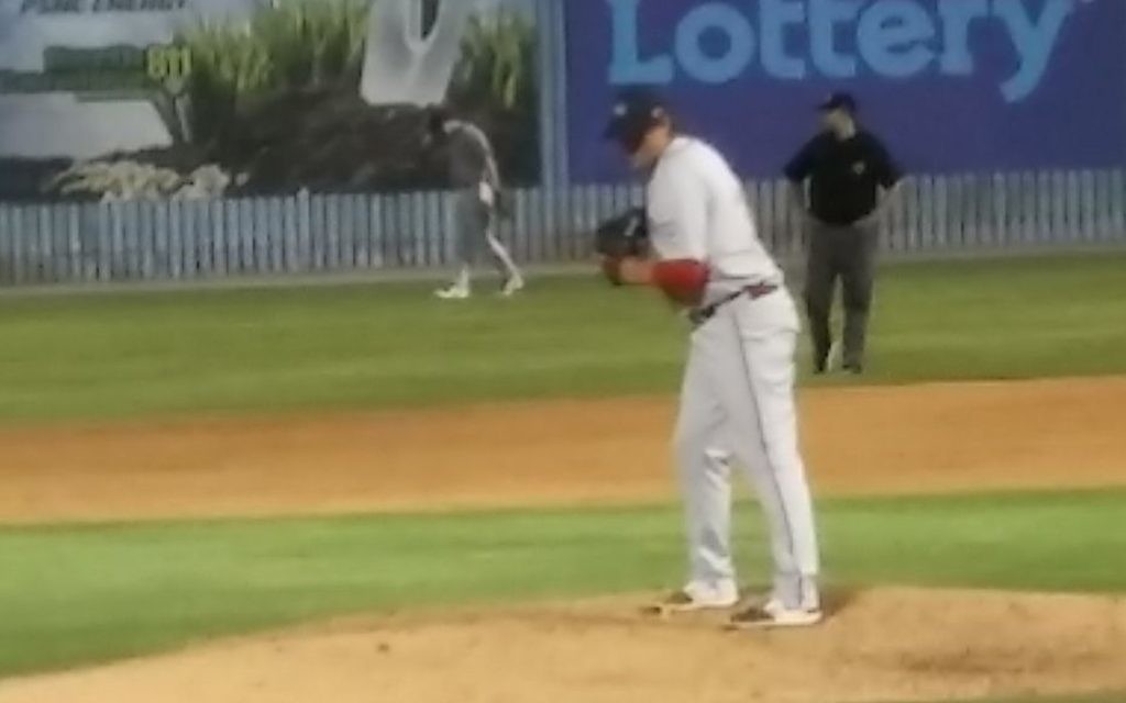 Matthew Gorst pitches for Greenville in a win against Asheville on June 29, 2017.
