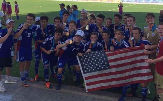 Brent Rodgers won gold as a member of the junior men’s U.S. soccer team. (Photo courtesy of Maccabi USA)