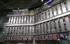 A display on the lower level of Mercedes-Benz Stadium honors Georgia's rich history of high school football.
