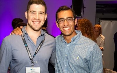 Zack Leitz and his Israeli peer, Leeron Paz, are all smiles during the Excel Fellowship in Israel.