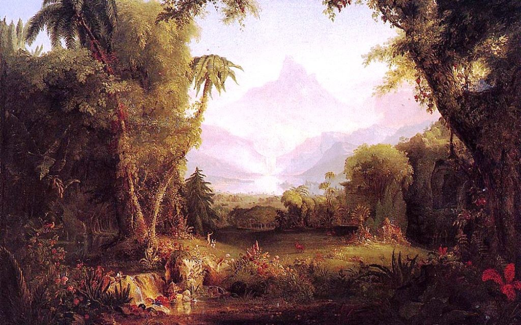 Thomas Cole presents his vision of "The Garden of Eden" from about 1848.