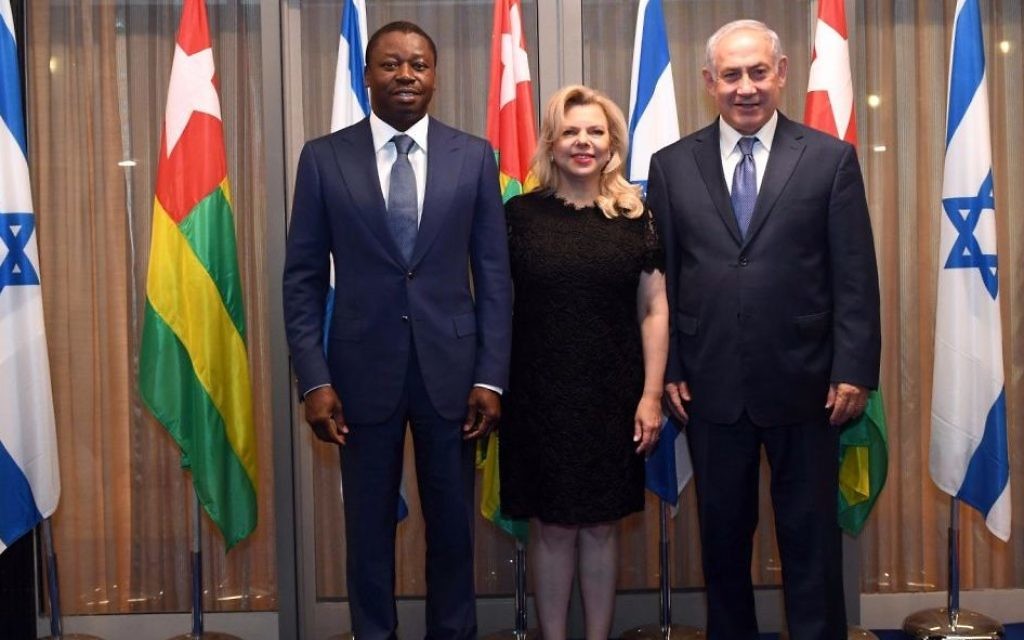 Photo by Haim Zach, Government Press Office
A little more than a month before canceling October’s planned Israel-Africa summit in his nation, Togo President Faure Gnassingbé visits Sara and Benjamin Netanyahu at the Prime Minister’s Residence in Jerusalem on Aug. 7.