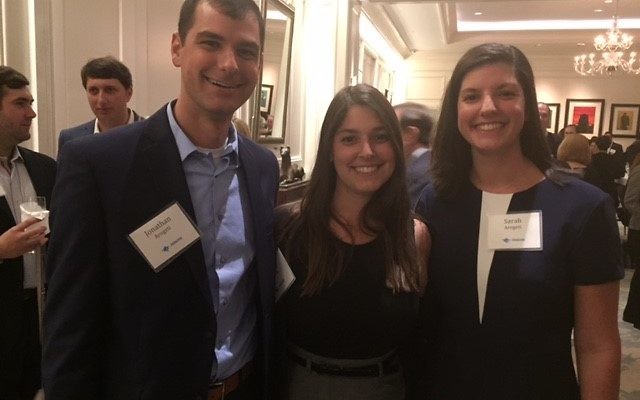 Birthright Israel alumni Jonathan Arogeti, Michelle Stribling (center) and Sarah Arogeti are taking their places as young leaders in Jewish Atlanta.