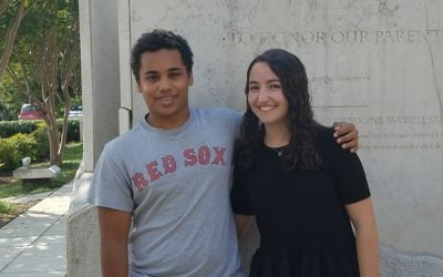 Eliza Frankel and Aden Simmonds are among 80 high school juniors who traveled to Washington in early November for the Anti-Defamation League’s National Youth Leadership Mission.