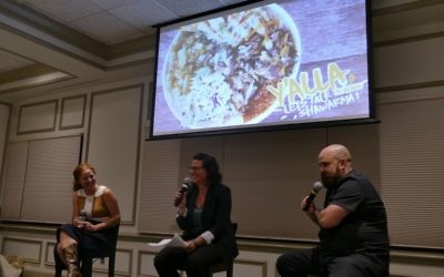 On a panel with Hagar Sides and Todd Ginsberg, Jennifer Johnson (left) explains what it takes to start and run a food business.