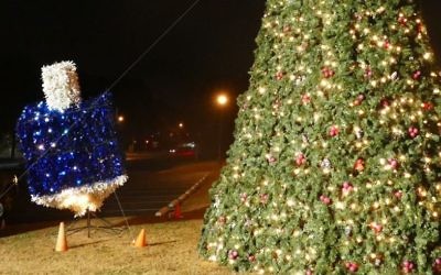 Johns Creek, whose only mayor in its decade-long history has been Chabad of North Fulton member Mike Bodker, continued its tradition of lighting a dreidel as well as a Christmas tree with a celebration at Newtown Park on Nov. 30.