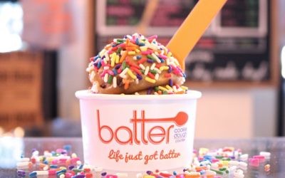 One scoop of eggless cookie dough at Batter is $4.25; toppings are extra.