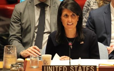 Nikki Haley, the U.S. ambassador to the United Nations (shown during an earlier Middle East debate), faced criticism and condemnation from the other 14 members of the U.N. Security Council on Friday, Dec. 8, two days after her the Trump announcement.