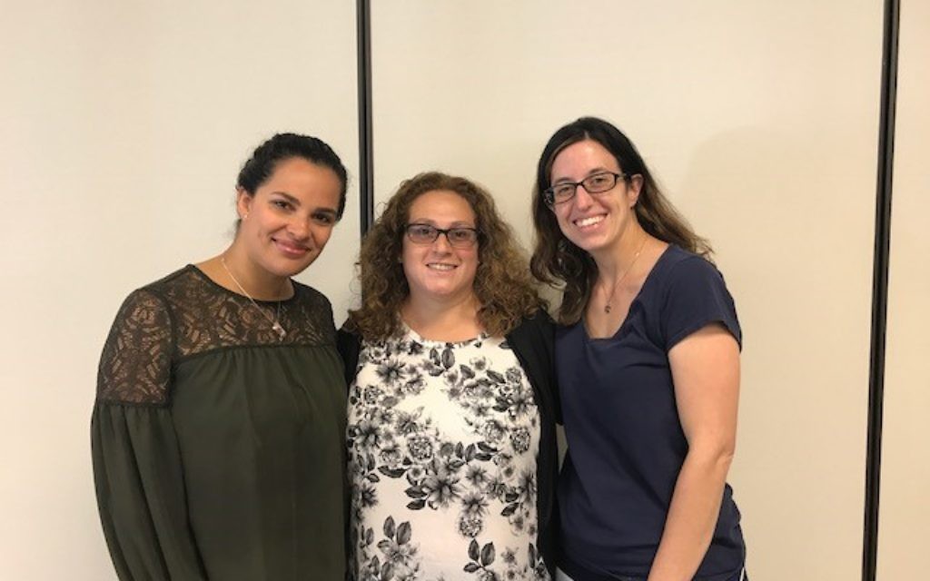PJ Baby Connectors (from left) Ana Rodriguez, Abbey Adler and Leah Stinson look forward to hosting more programs to create deeper connections to the Jewish community.