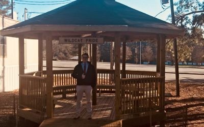 For his Eagle Scout project, Matt Bartel worked every weekend for five months to build this gazebo at Dunwoody High, whose construction was complicated by the eight-sided design.