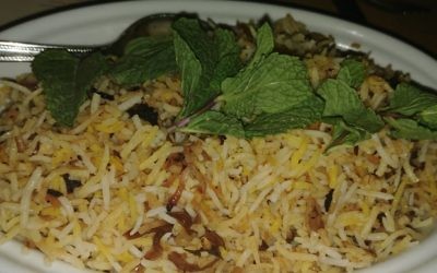 Although most Middle Eastern rice dishes are served with yogurt on the side, the ingredient was cooked into the lamb biryani.