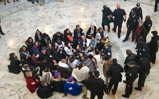 Rabbis and other Jewish activists call for the passage of a clean DREAM Act at the Russell Senate Office Building on Jan. 17.